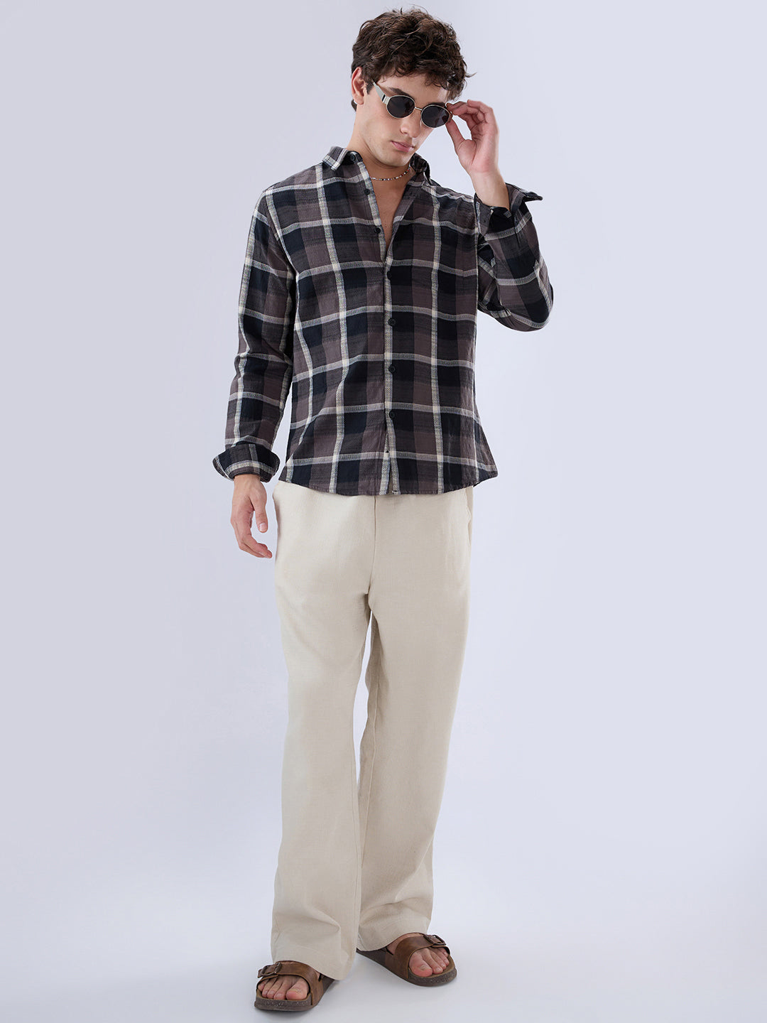 Nocturne Crest Luxe Plaid Black Shirt