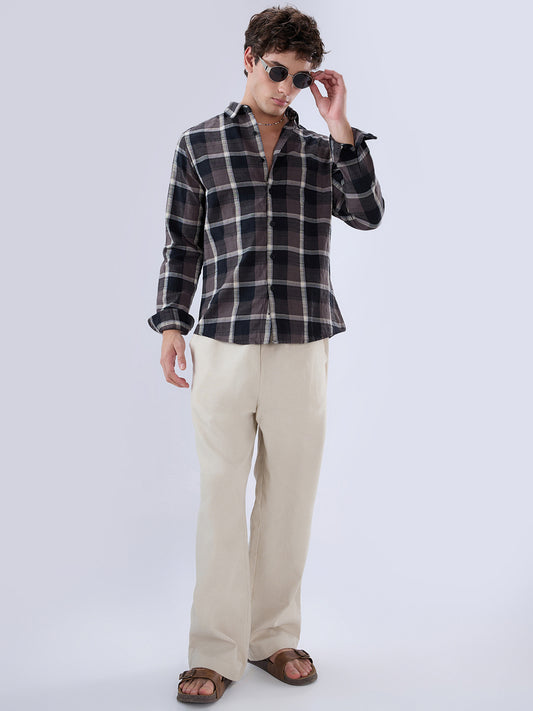 Nocturne Crest Luxe Plaid Black Shirt