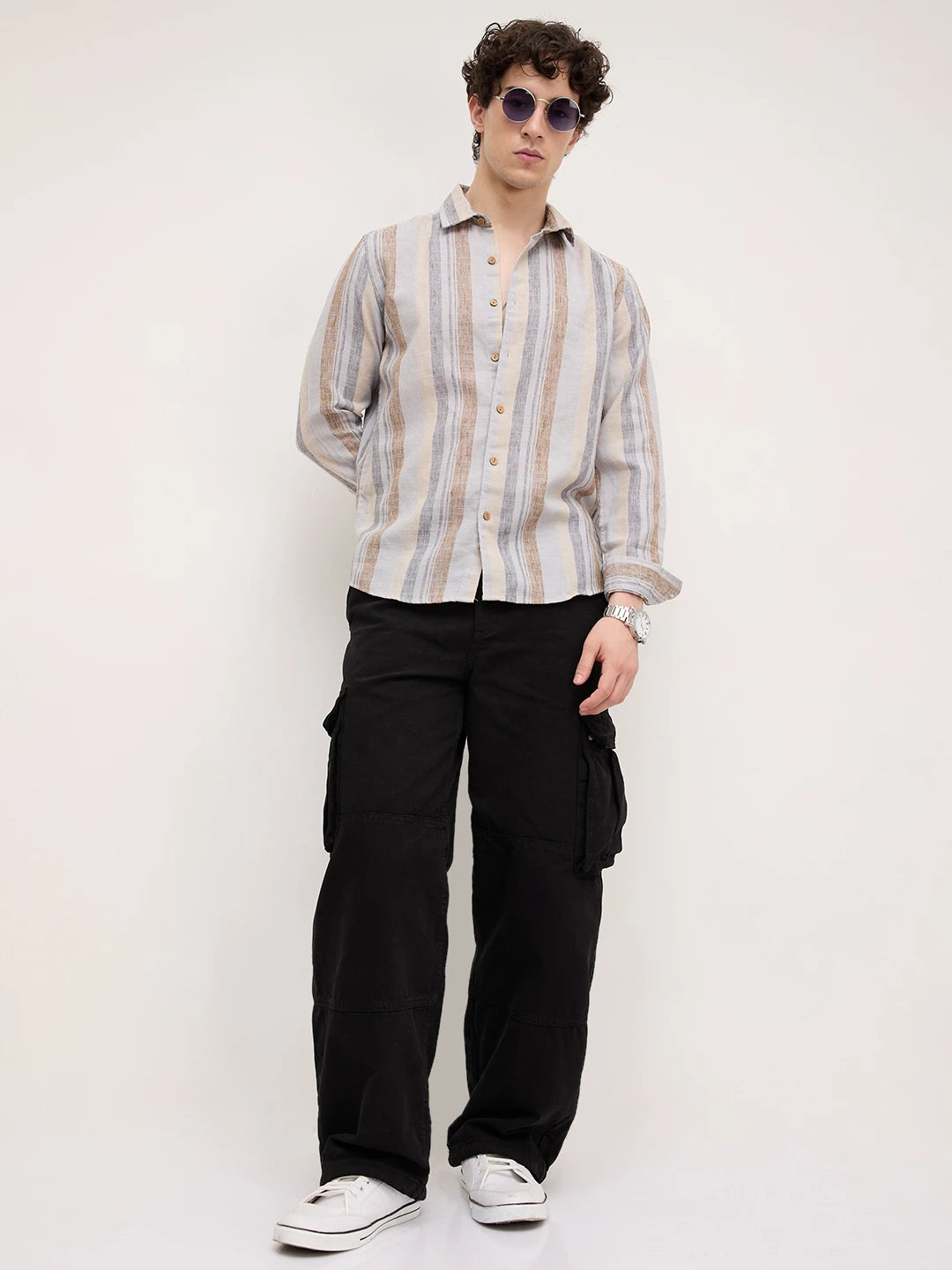 Sandswept Stripes Breezy Linen Blend Shirt
