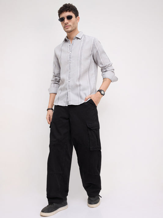 Light Grey  Marine Mist Striped Shirt