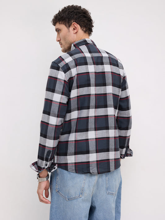 Urban Grey & Black Plaid Checks Shirt