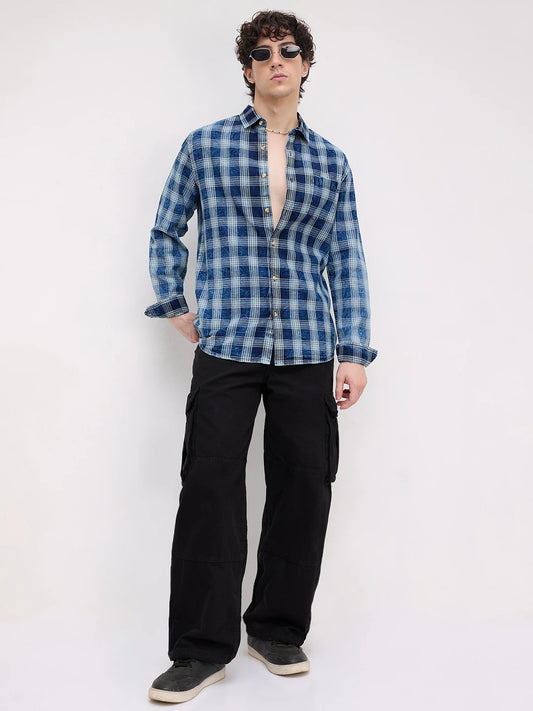 Timeless Denim Blue Box Checks Shirt
