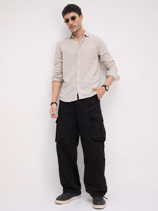 Desert Sand Beige Textured  Shirt