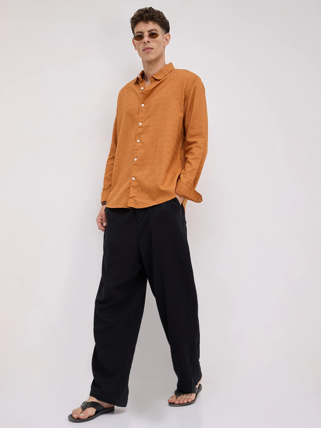 Antique Rust Fine Weave Textured Shirt