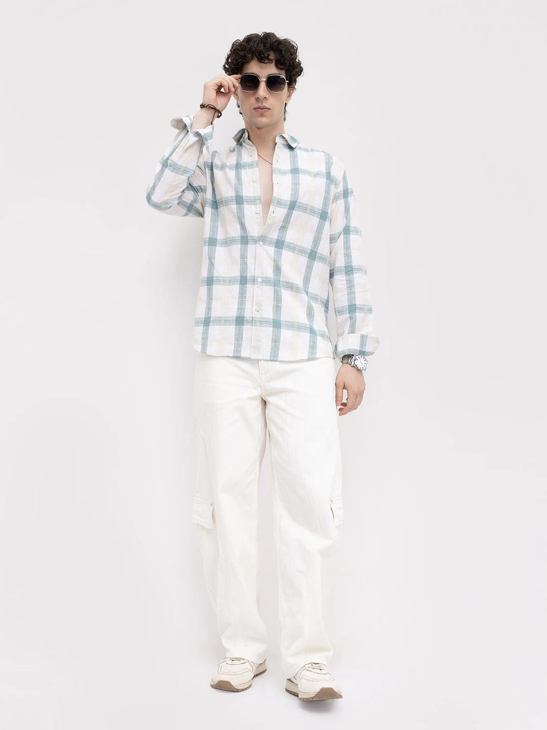 Premium Timeless Seafoam Green Block Checks Shirt