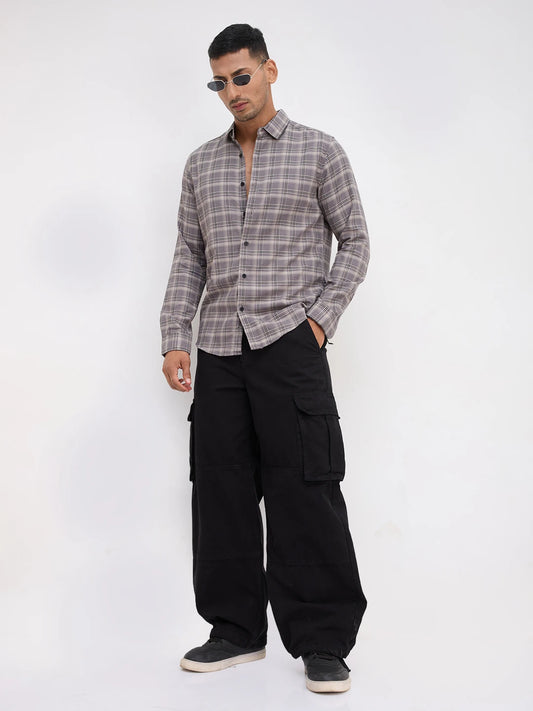 Smokey Ashline Monochrome Vibe Checked Shirt
