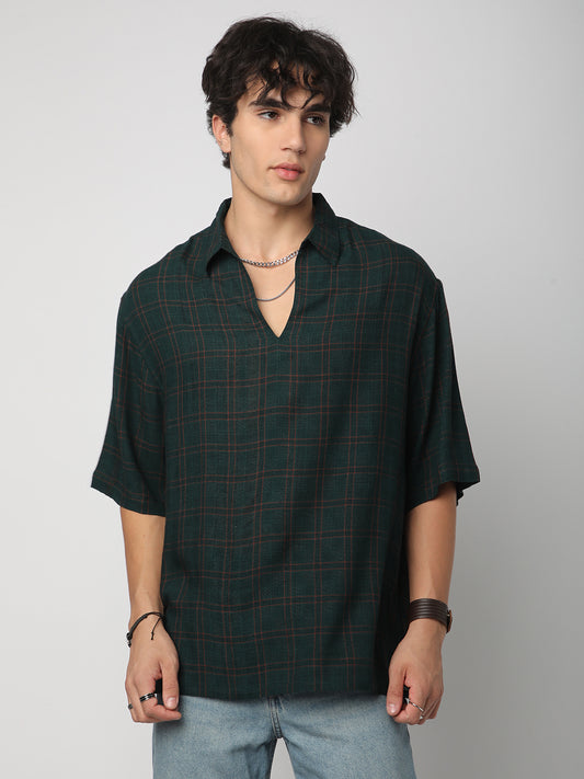 Sacramento Tattersall Checkered Oversized Polo Shirt