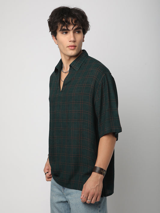 Sacramento Tattersall Checkered Oversized Polo Shirt