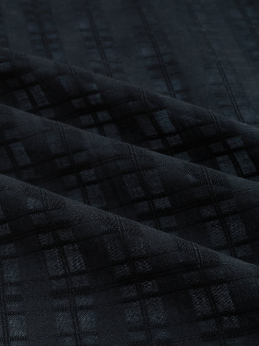 Metal Black Textured Checks Shirt