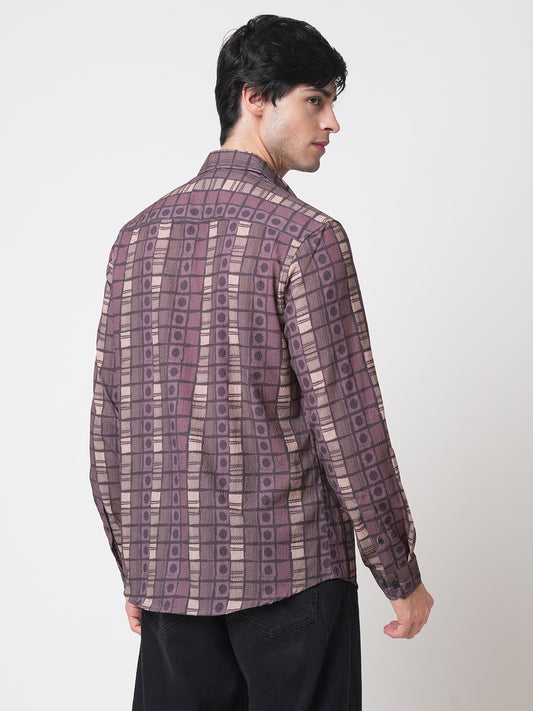 Multicolor Abstract Printed Creased Shirt