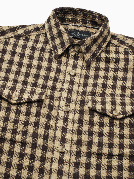 Cedar Brown Checks Double Flap Pocket Overshirt