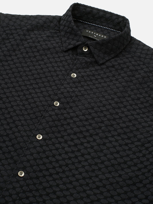 Classic Navy Textured Shirt