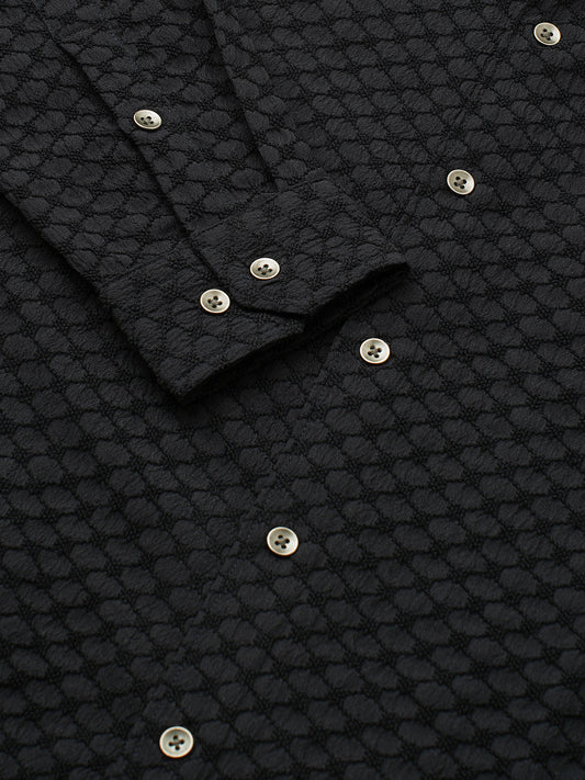 Classic Navy Textured Shirt