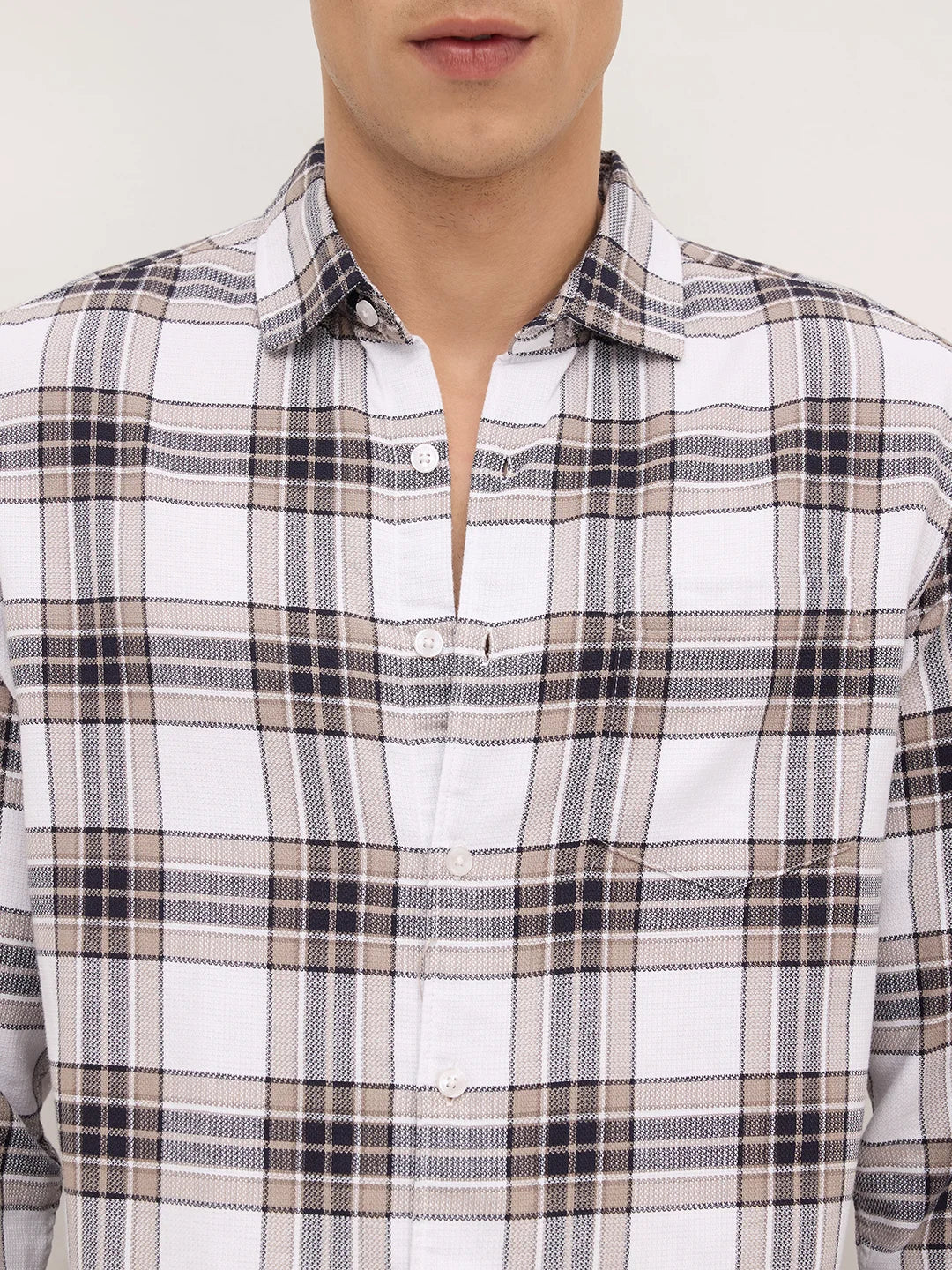 White & Ashley Grey Plaid Checks Shirt