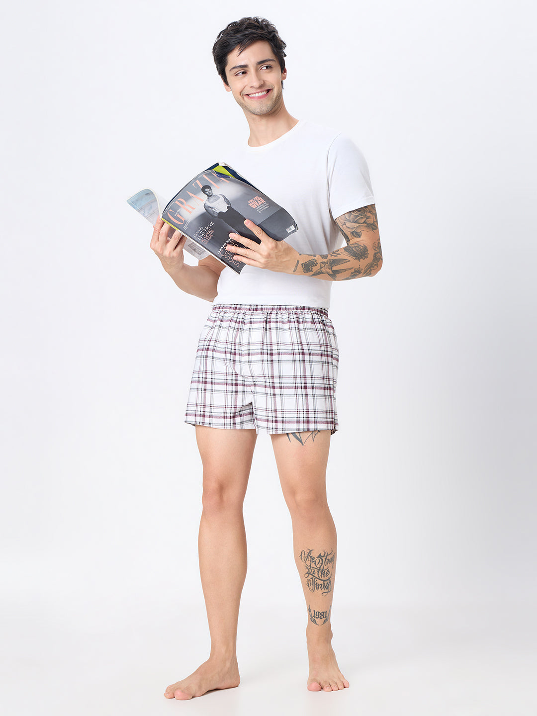 Black & White Checks Boxers