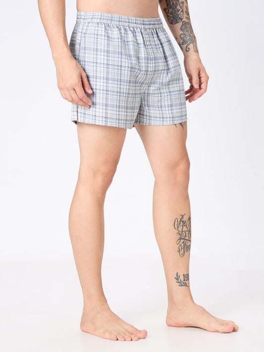 Sage Green & Navy Checks Boxers