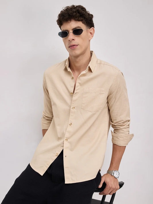 Beige Fineweave Everyday Shirt