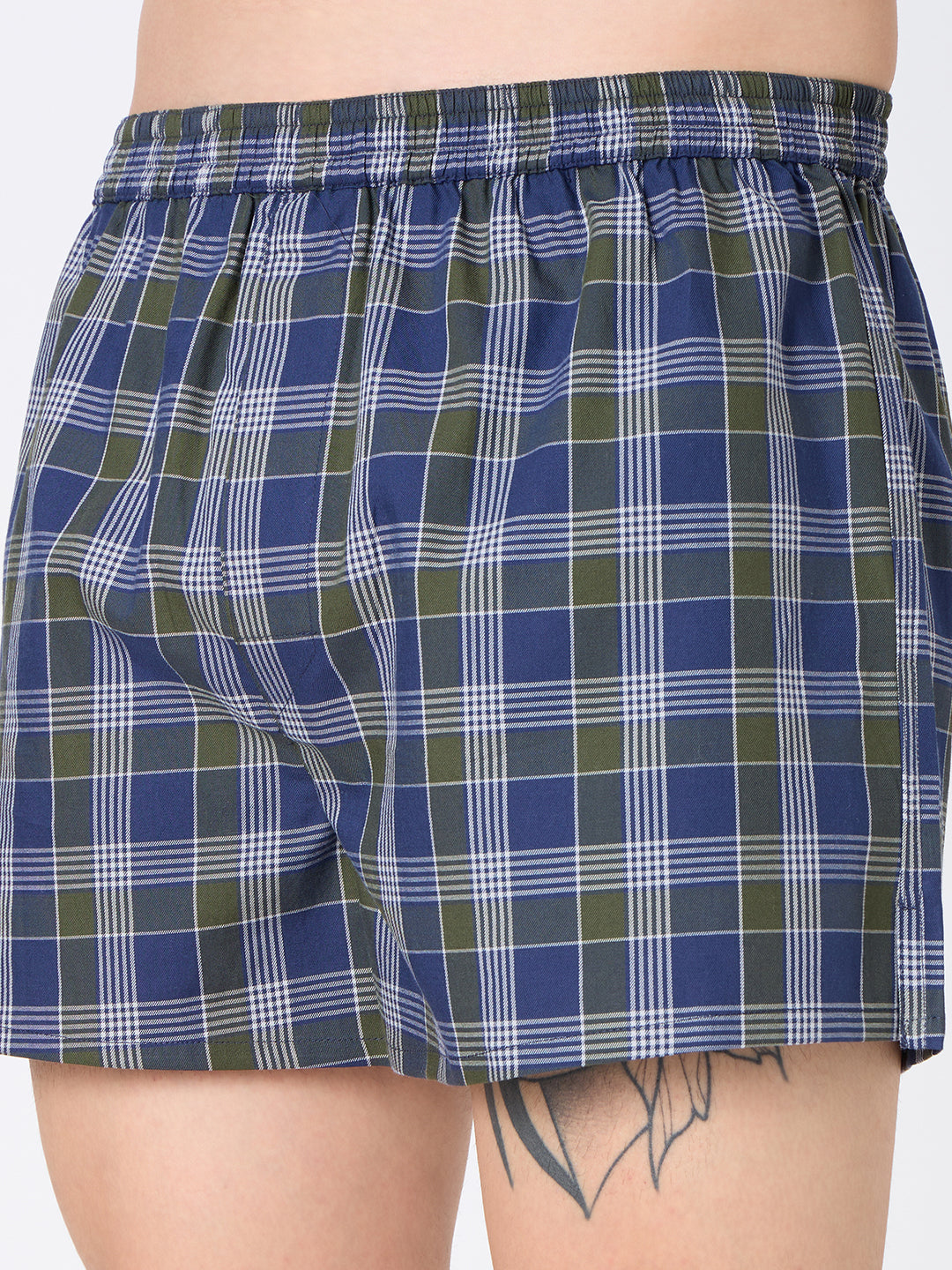 Sage Green & Navy Checks Boxers