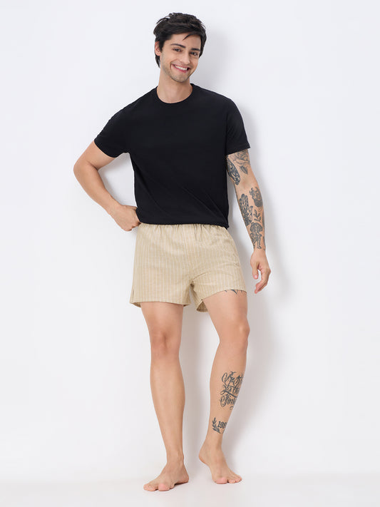 Rust Checks & Khaki Striped Boxers