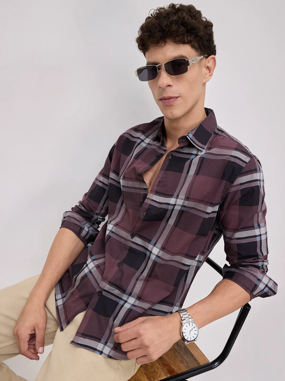 Pecan Brown Checkered Shirt