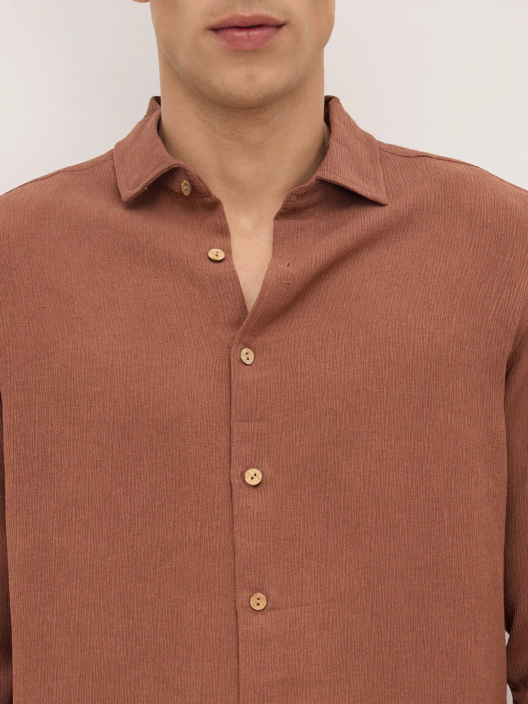 Russet Brown Crinkled Shirt