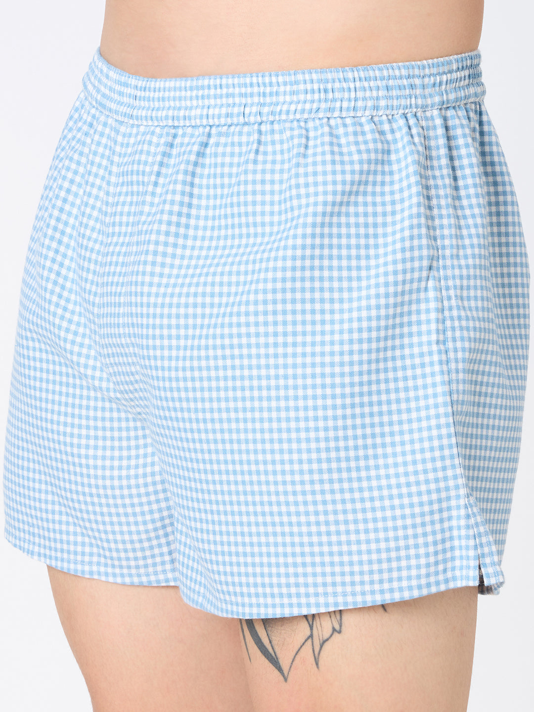 Solid Black & Blue Micro Checks Boxers