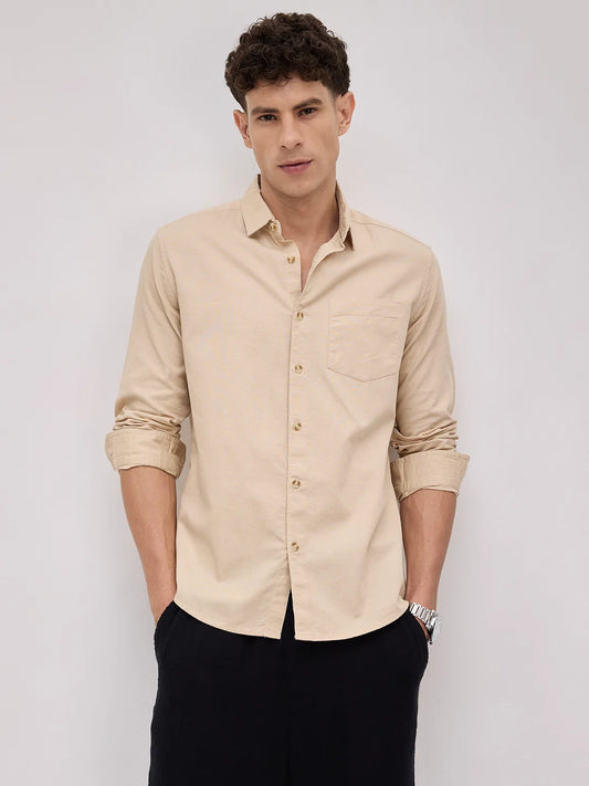 Beige Fineweave Everyday Shirt