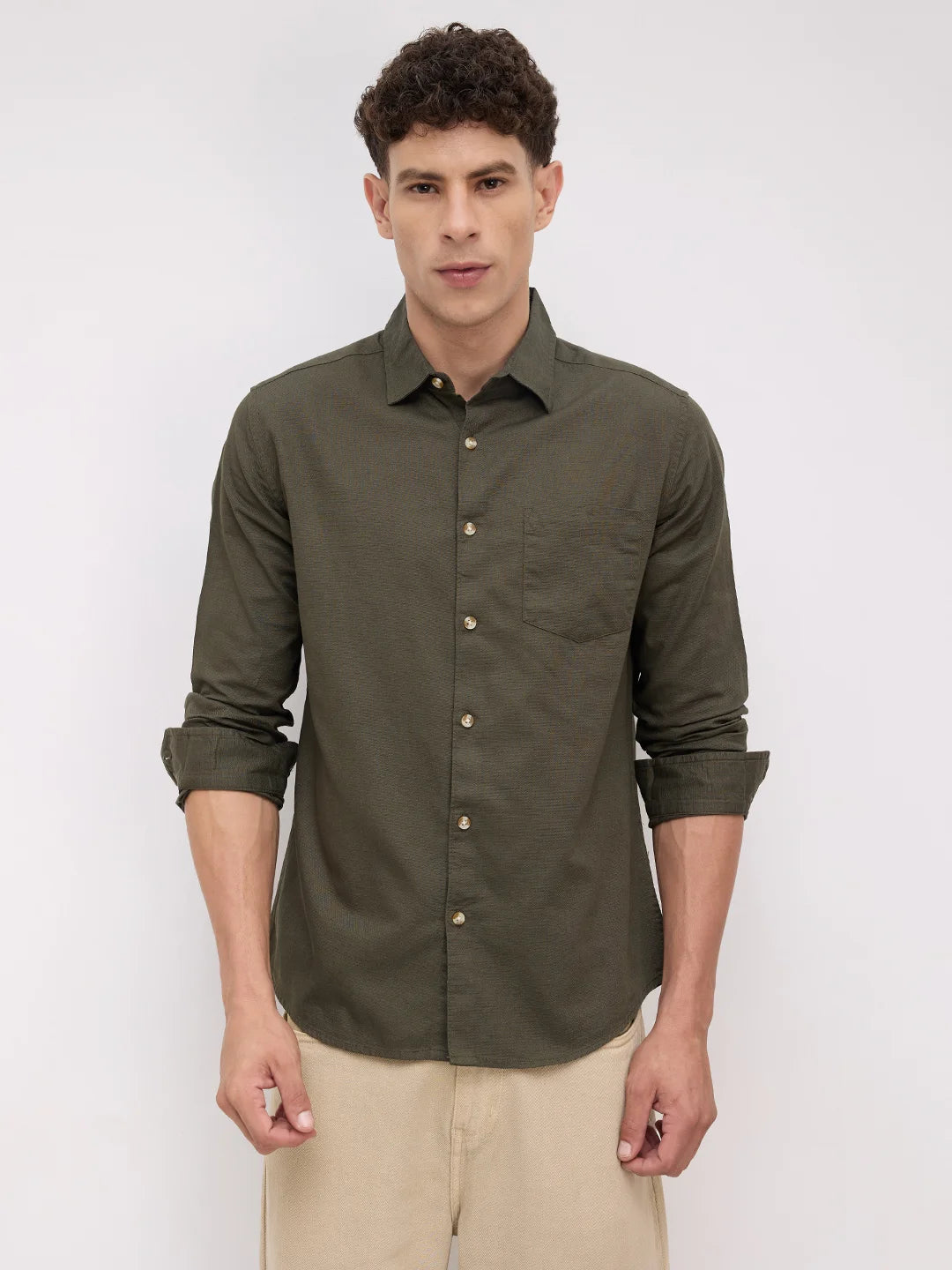 Forest Olive Fineweave Everyday Shirt