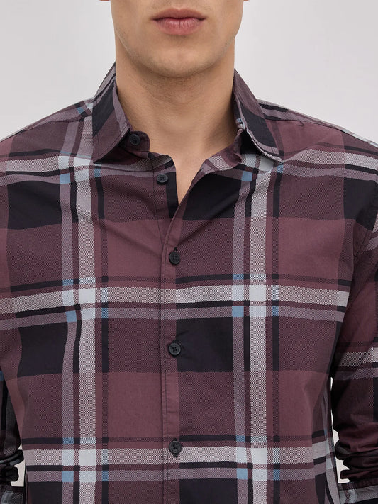 Pecan Brown Checkered Shirt