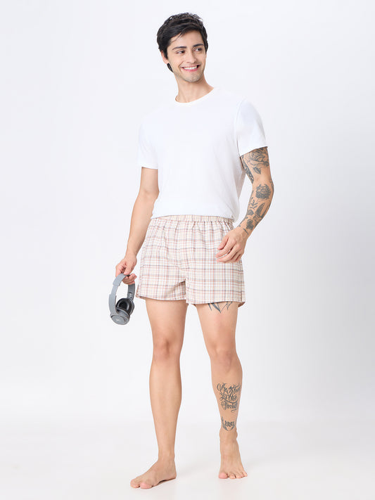 Rust Checks & Khaki Striped Boxers