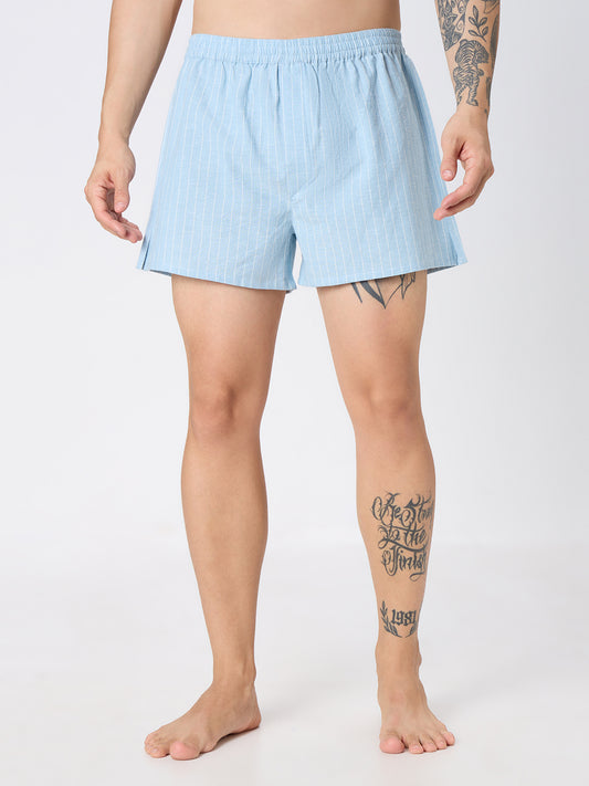 Navy  & Sky Blue Stripes Boxers