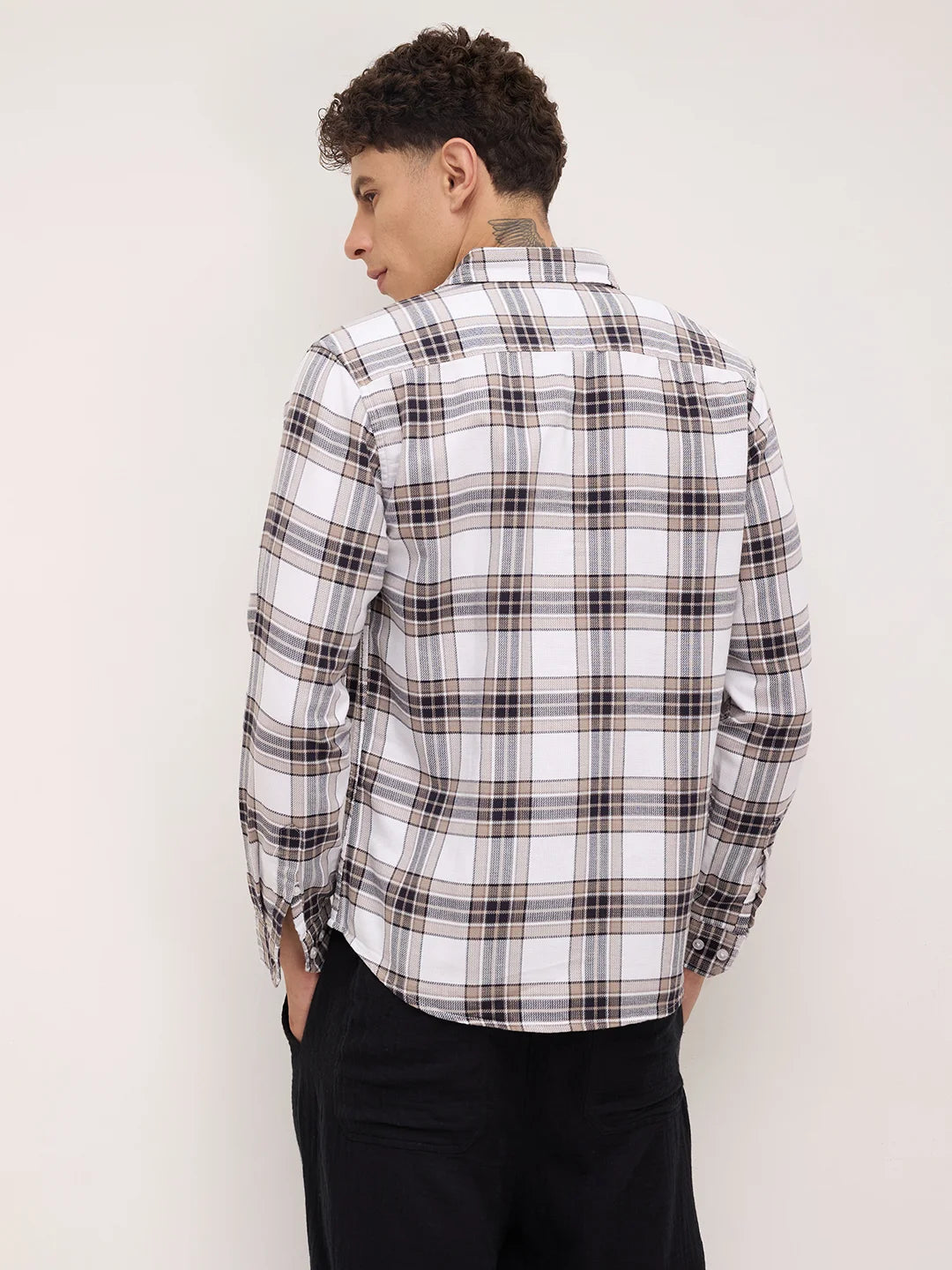 White & Ashley Grey Plaid Checks Shirt
