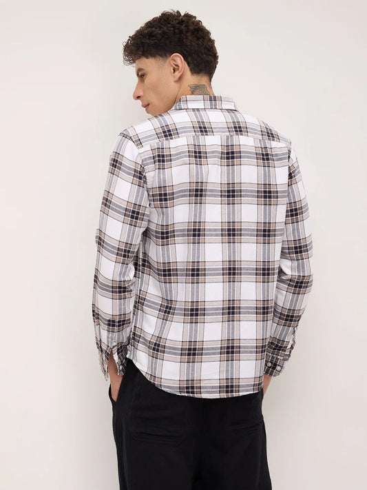 White & Ashley Grey Plaid Checks Shirt