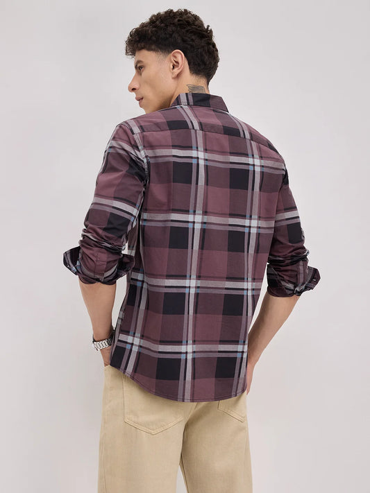 Pecan Brown Checkered Shirt