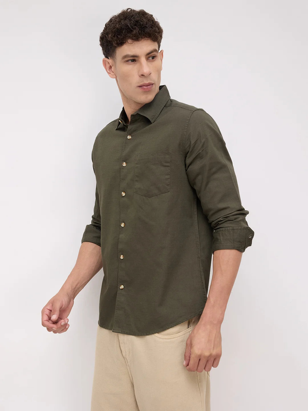 Forest Olive Fineweave Everyday Shirt