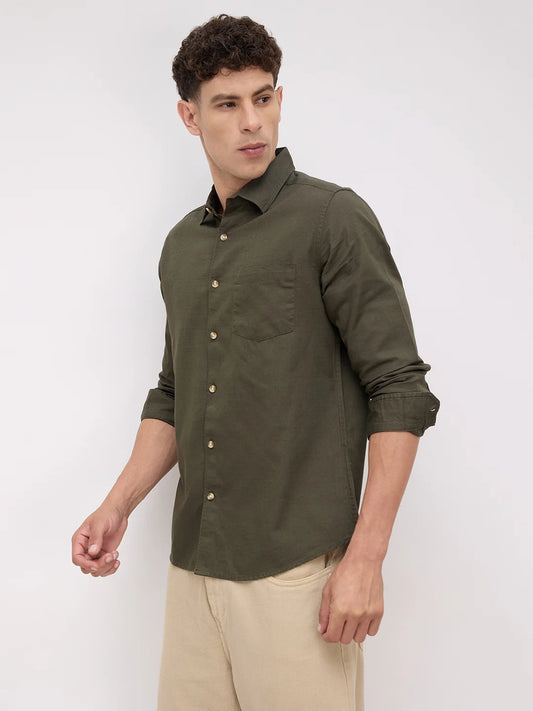 Forest Olive Fineweave Everyday Shirt
