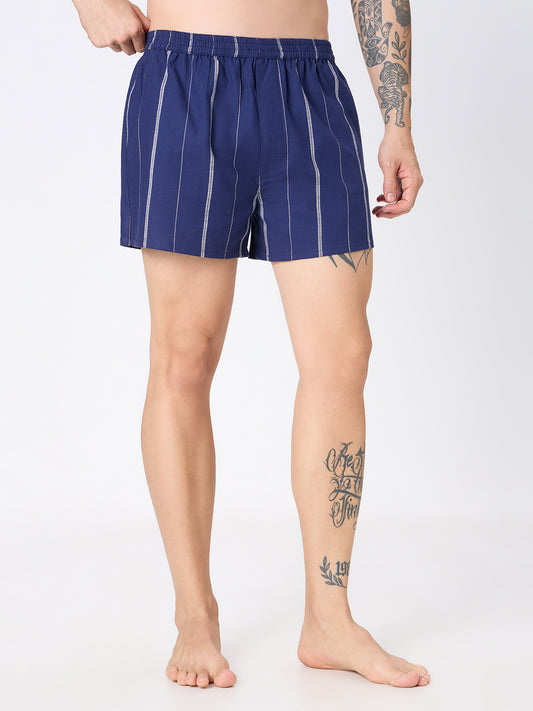 Navy  & Sky Blue Stripes Boxers