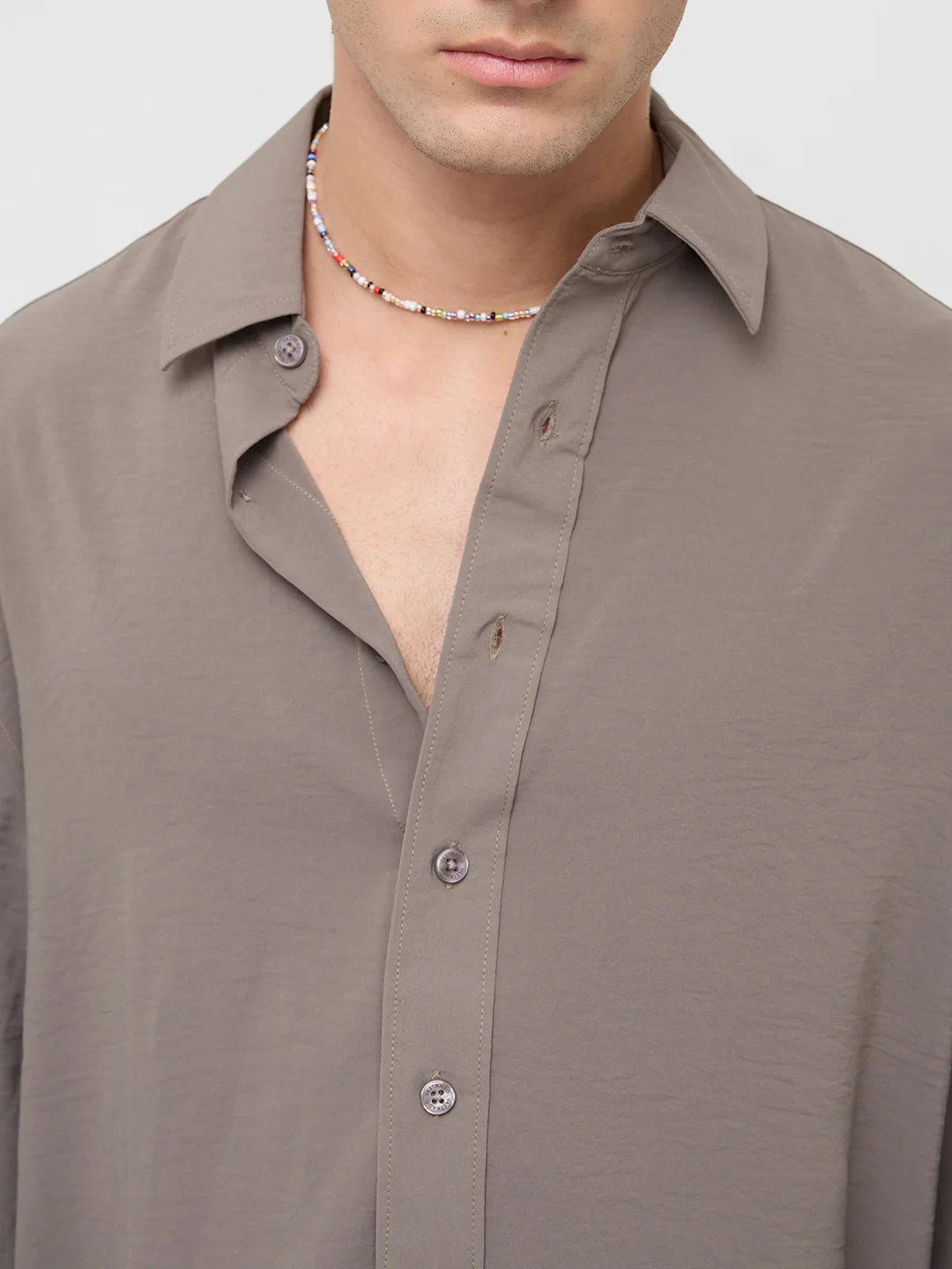 Luxe Ash Grey Ultra Soft Boxy Fit Crop Shirt