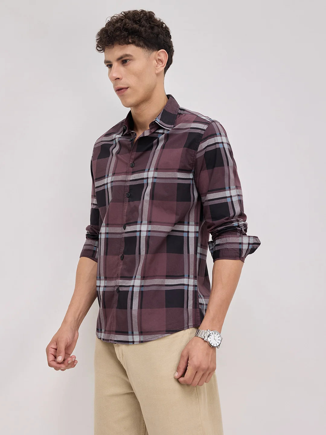 Pecan Brown Checkered Shirt