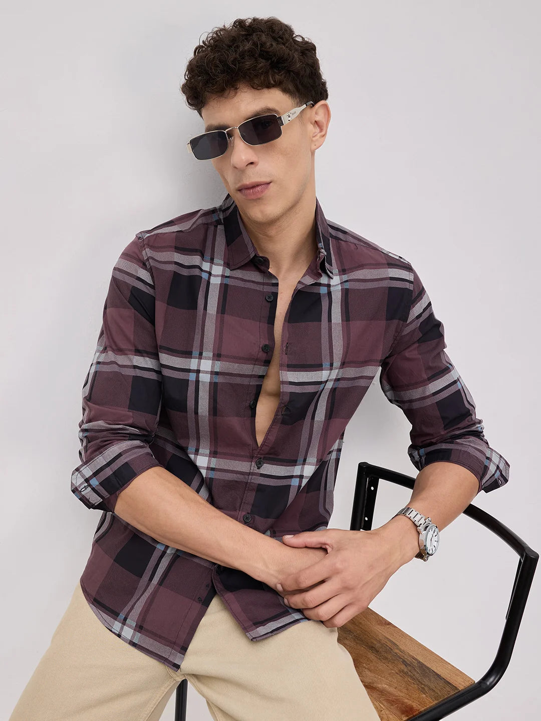 Pecan Brown Checkered Shirt