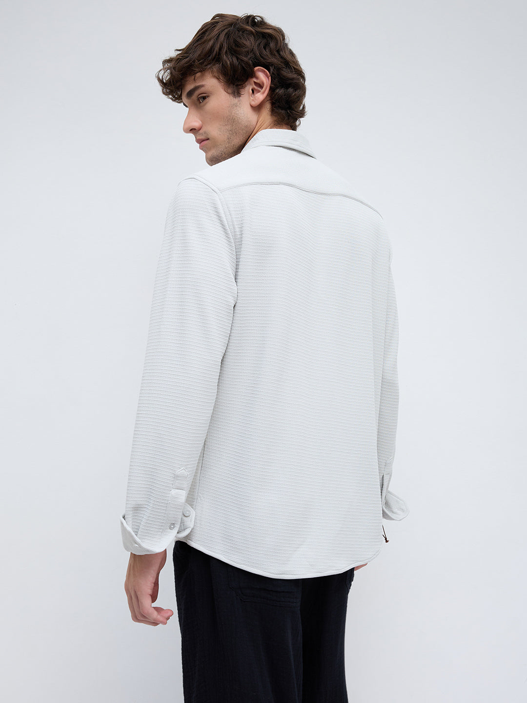Greystone Waffle Textured Knitted Shirt