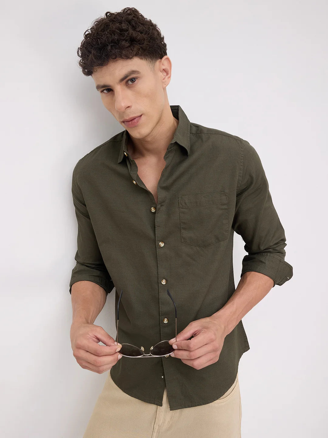 Forest Olive Fineweave Everyday Shirt