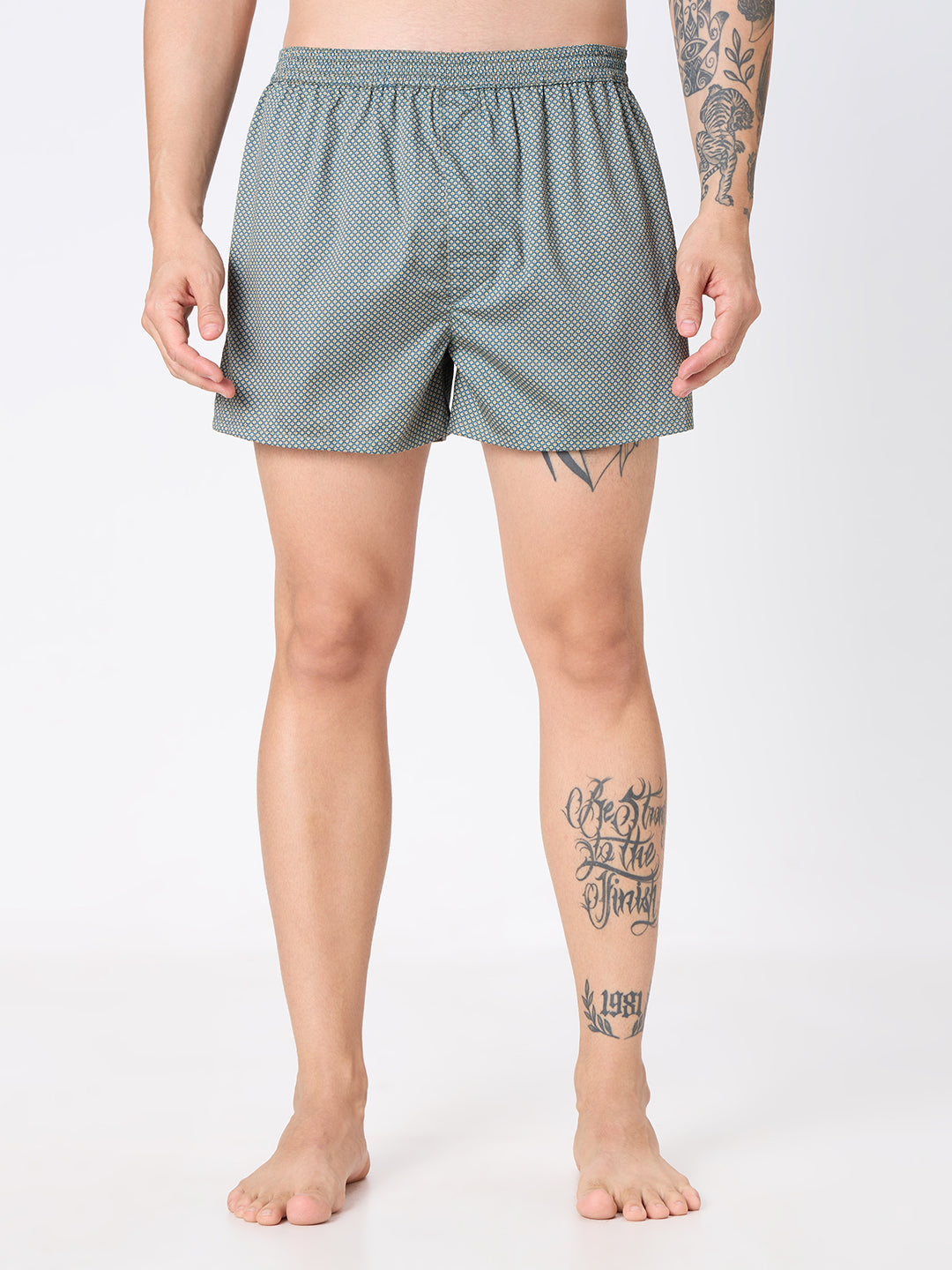 Solid Black & Blue Micro Checks Boxers