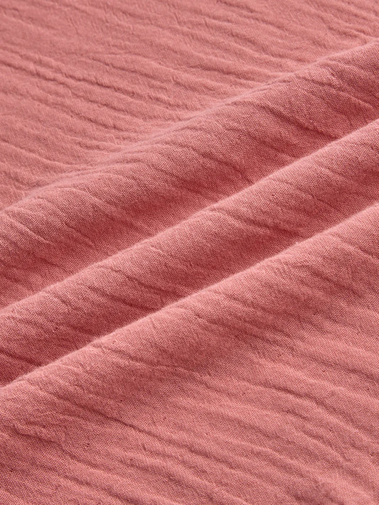 Dusty Coral Crinkled Double Cloth Shirt