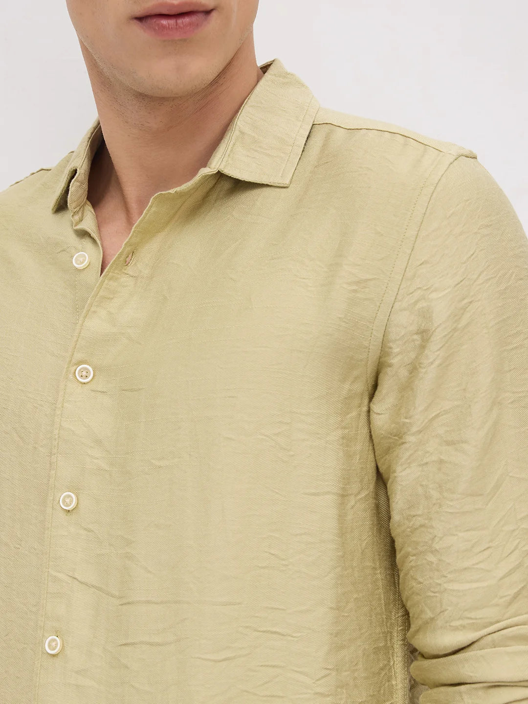 Pale Green Lightweight Crinkled Everyday Shirt