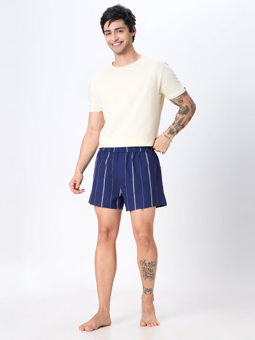 Navy  & Sky Blue Stripes Boxers