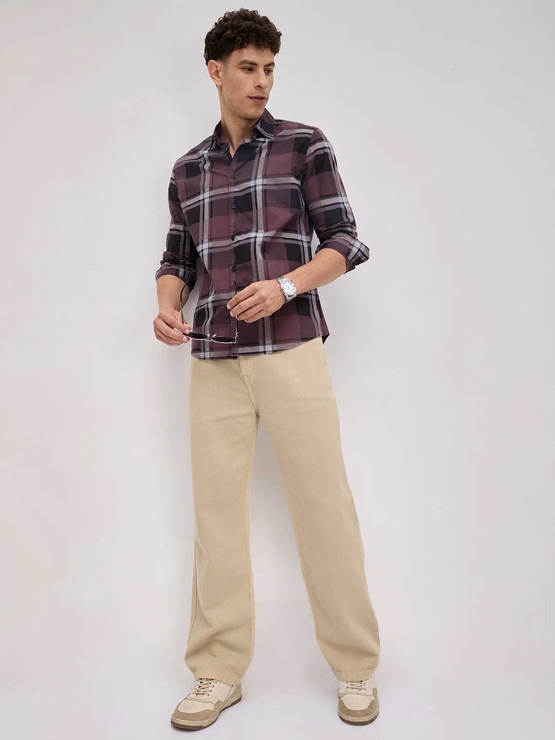 Pecan Brown Checkered Shirt