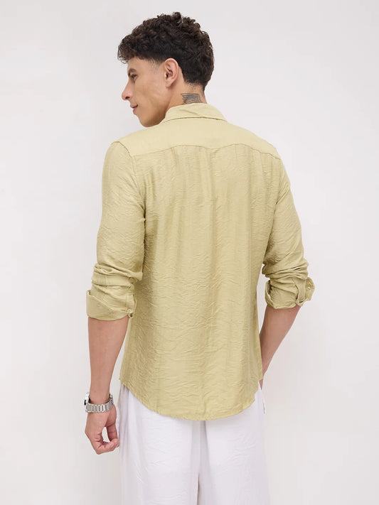 Pale Green Lightweight Crinkled Everyday Shirt