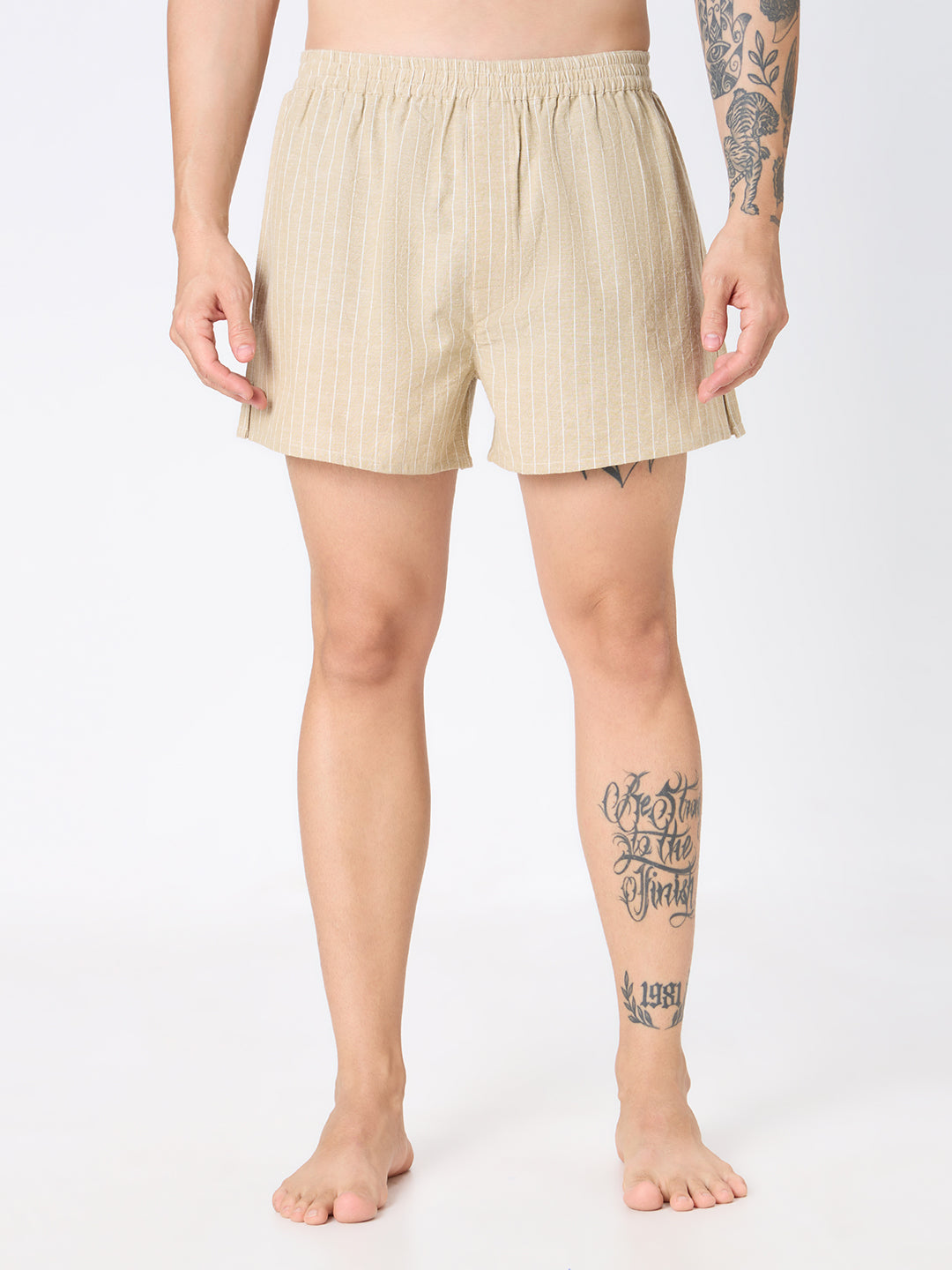 Rust Checks & Khaki Striped Boxers