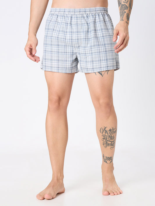 Sage Green & Navy Checks Boxers